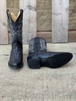Cowtown R6096 12" Black Caiman Tail Cut Print R Toe Boot (SHOP IN-STORE TOO) 11 Cowtown R6096 12" Black Caiman Tail Cut Print R Toe Boot (SHOP IN-STORE TOO) -Western Cowboy Clothing IMG 7625