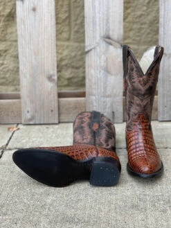 Cowtown R6074 12" Brown Caiman Belly Print R Toe Boot (SHOP IN-STORES TOO) -Western Cowboy Clothing IMG 7635