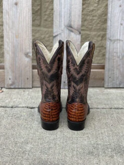 Cowtown R6074 12" Brown Caiman Belly Print R Toe Boot (SHOP IN-STORES TOO) -Western Cowboy Clothing IMG 7636