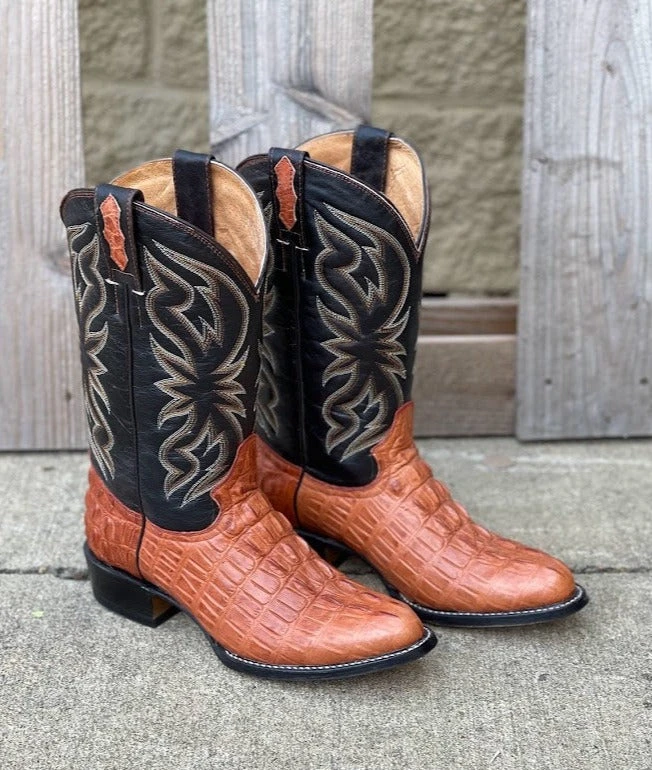 Cowtown R6094 12" Cognac Caiman Tail Cut Print R Toe Boot (SHOP IN-STORE TOO) 3 Cowtown R6094 12" Cognac Caiman Tail Cut Print R Toe Boot (SHOP IN-STORE TOO)