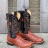 Men's Cowtown Q6094 12" Cognac Caiman Tail Print Square Toe Boot -Western Cowboy Clothing IMG 7642