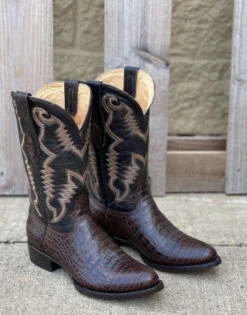 Cowtown R6084 12" Brown Gator Print R Toe Boot (SHOP IN-STORE TOO)