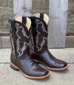 Cowtown Q6084 11" Brown Gator Print Square Toe Boot (SHOP IN-STORE TOO)