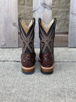 Cowtown Q158 11" Dark Brown Big Bass Print Square Toe Boot (SHOP IN-STORES TOO) -Western Cowboy Clothing IMG 7664