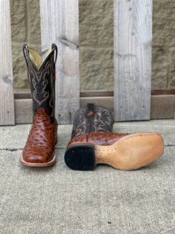 Cowtown Q6064 13" Cognac Full Quill Ostrich Print Square Toe Boot (SHOP IN-STORES TOO) -Western Cowboy Clothing IMG 7668