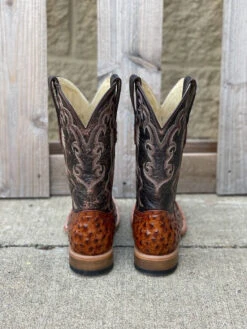 Cowtown Q6064 13" Cognac Full Quill Ostrich Print Square Toe Boot (SHOP IN-STORES TOO) -Western Cowboy Clothing IMG 7669