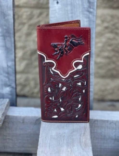 Top Notch Accessories 60203-2BR Brown Bullrider W/Beige Inlay Wallet