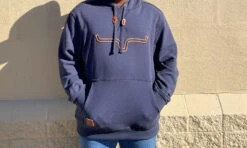 Kimes Ranch Men's Fast Talker Fleece Hoodie In Navy 9 Kimes Ranch Men's Fast Talker Fleece Hoodie In Navy -Western Cowboy Clothing IMG 8807 1