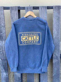 Mississippi Cattle Company Denim Comfort Colors Crew Neck Sweatshirt