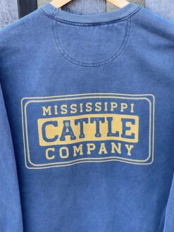 Mississippi Cattle Company Denim Comfort Colors Crew Neck Sweatshirt -Western Cowboy Clothing IMG 9308