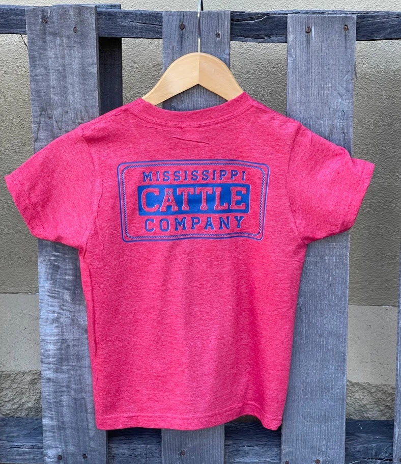 Youth YTHMSCATTLESS-6 Mississippi Cattle Company Heather Red Short Sleeve T-Shirt 3 Youth YTHMSCATTLESS-6 Mississippi Cattle Company Heather Red Short Sleeve T-Shirt