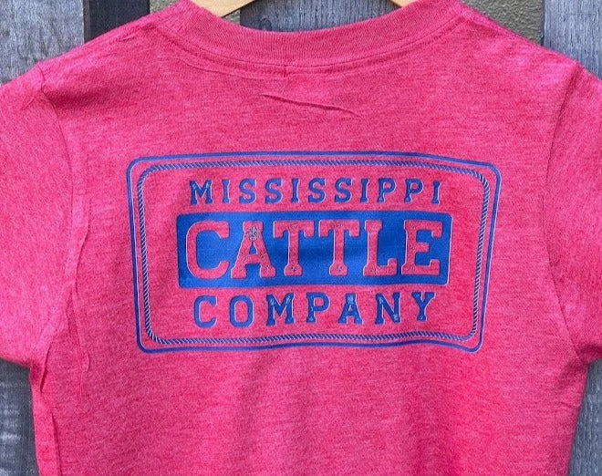 Youth YTHMSCATTLESS-6 Mississippi Cattle Company Heather Red Short Sleeve T-Shirt 6 Youth YTHMSCATTLESS-6 Mississippi Cattle Company Heather Red Short Sleeve T-Shirt - Image 4