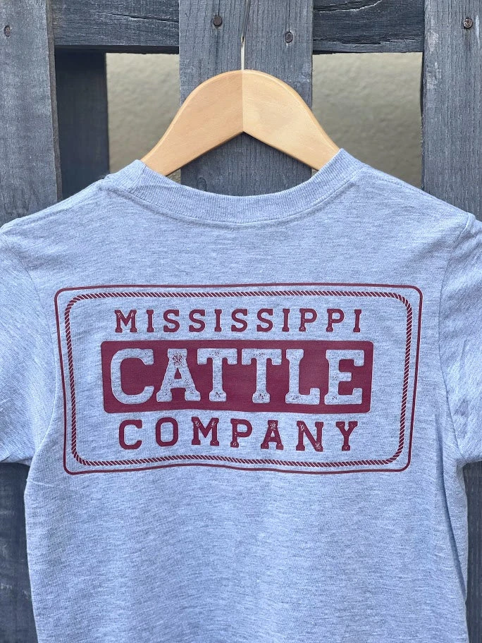 Youth YTHMSCATTLESS-5 Mississippi Cattle Company Sport Grey Short Sleeve T-Shirt 4 Youth YTHMSCATTLESS-5 Mississippi Cattle Company Sport Grey Short Sleeve T-Shirt - Image 2