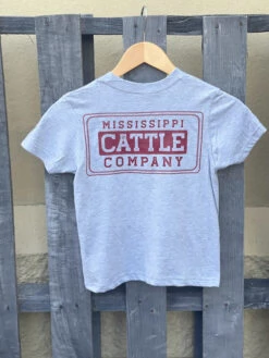 Youth YTHMSCATTLESS-5 Mississippi Cattle Company Sport Grey Short Sleeve T-Shirt