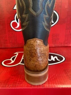 Justin JE801 Men's 11" Cognac Smooth Ostrich Boot (SALE) -Western Cowboy Clothing JE801HeelProfile