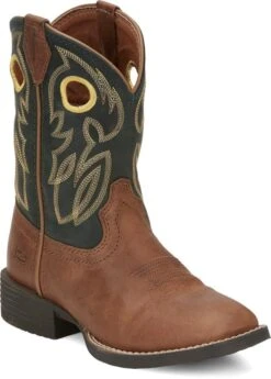 Justin Boots Children's Justin JK7520 Bowline Junior Brown Wide Square Toe Boot (SHOP IN-STORE TOO) SALE BOOT