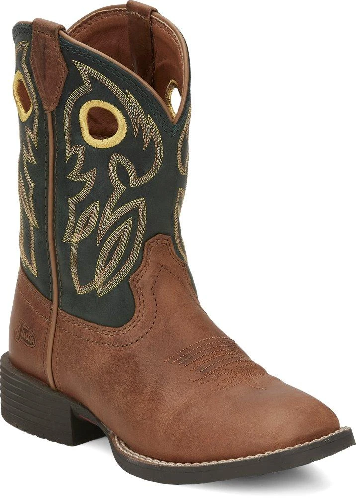 Justin Boots Children's Justin JK7520 Bowline Junior Brown Wide Square Toe Boot (SHOP IN-STORE TOO) SALE BOOT 3 Justin Boots Children's Justin JK7520 Bowline Junior Brown Wide Square Toe Boot (SHOP IN-STORE TOO) SALE BOOT