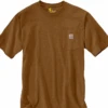 Carhartt K87-B00 Oiled Walnut Heather Workwear Short Sleeve Pocket T-Shirt 2 Carhartt K87-B00 Oiled Walnut Heather Workwear Short Sleeve Pocket T-Shirt -Western Cowboy Clothing K87 B00