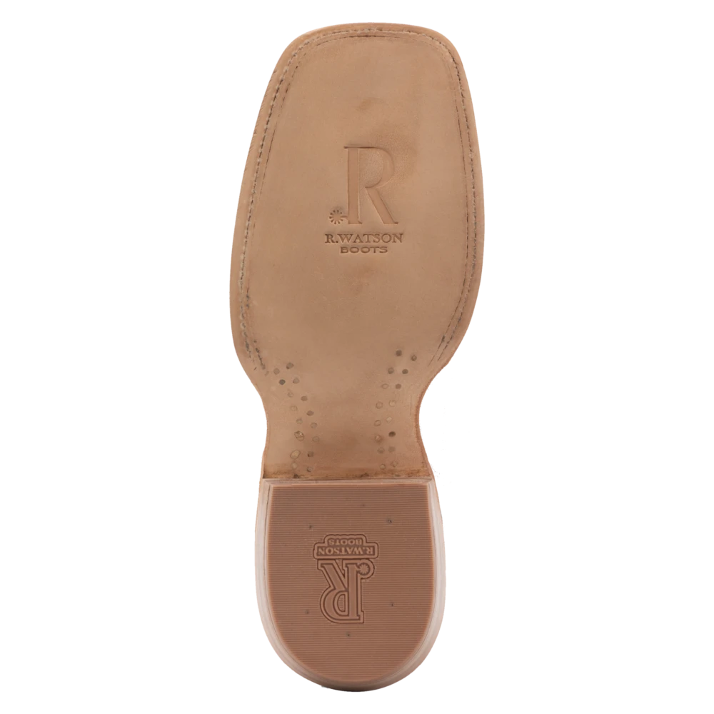 R. Watson RW7100-2 13" Smoke Grey African Cape Buffalo/Dark Cherry Brush Off Goat Top Wide Square Toe 4 R. Watson RW7100-2 13" Smoke Grey African Cape Buffalo/Dark Cherry Brush Off Goat Top Wide Square Toe - Image 2