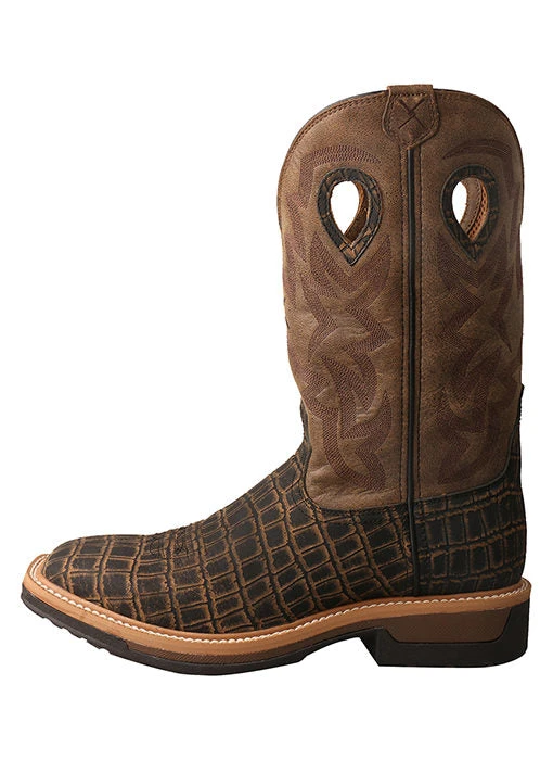 Twisted X MLCW023 Men’s 12" Lite Western Work Boot Caiman Print/Bomber 4 Twisted X MLCW023 Men’s 12" Lite Western Work Boot Caiman Print/Bomber - Image 2