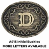 Montana Silversmiths A915 Filigree Initial Attitude Belt Buckle -Western Cowboy Clothing MORELETTERSAVAILABLE 1