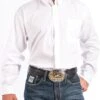 Men's Cinch MT10320020 Solid White Classic Fit Button Down Long Sleeve Shirt -Western Cowboy Clothing MT10320020 1