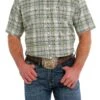 Men's Cinch MTW1704118 Short Sleeve ArenaFlex Button Down Shirt Green Multi Plaid -Western Cowboy Clothing MTW1704118 1