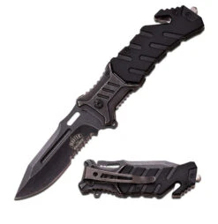 Master USA MU-A022BG Black/Grey Spring Assisted Knife 4.5" Closed