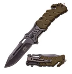 Master USA MU-A022GN Green Spring Assisted Knife 4.5" Closed