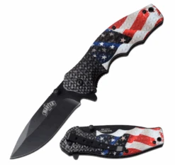 Master Cutlery MU-A104AF American Flag Spring Assisted Knife