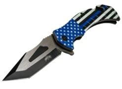 Master Cutlery MU-A126BL Thin Blue Line Spring Assisted Knife
