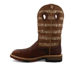 Twisted X MXBAW05 12" Rustic Brown & Lion Tan Square Toe Work Boot With CellStretch 10 Twisted X MXBAW05 12" Rustic Brown & Lion Tan Square Toe Work Boot With CellStretch -Western Cowboy Clothing MXBAW05 02