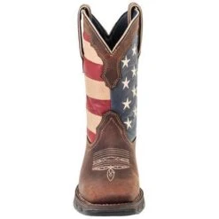 Women's Durango RD4414 10" Rebel Patriotic Pull-On Western Flag Boot -Western Cowboy Clothing RD4414 front dda73452 0759 4aa2 9f66 0f03af1a7ce2