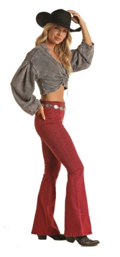 Women's Panhandle Rock & Roll RRWD6PRZR0 Bargain Bell Flare Pull-on Jean (SHOP IN-STORE TOO) -Western Cowboy Clothing RRWD6PRZR0 A