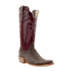 R. Watson RW8212-1 13" Charcoal Rough Out/Dark Cherry Sinatra Cowhide Top Wide Square Toe -Western Cowboy Clothing RW8212 1 e1647281415374