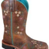 Girl's Smoky Mountain 3841C Floralie Brown Floral Design Leather Cowboy Square Toe Boot (SHOP IN-STORE) -Western Cowboy Clothing SMB 3841C BR big 500c8da4 0671 4224 80b3 4723a9b3478f