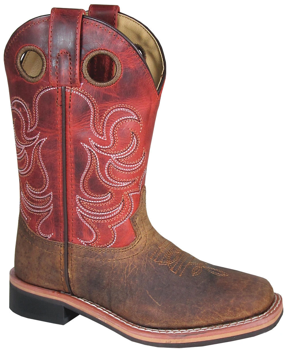 Children's Smoky Mountain 3919C Jesse Distressed Brown/Burnt Apple Top Square Toe Boot (SHOP IN-STORES TOO) 3 Children's Smoky Mountain 3919C Jesse Distressed Brown/Burnt Apple Top Square Toe Boot (SHOP IN-STORES TOO)