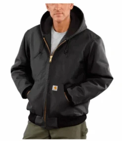 Carhartt J140-BLK Black Duck Quilted Flannel-Lined Active Jacket (Up To 4XL)