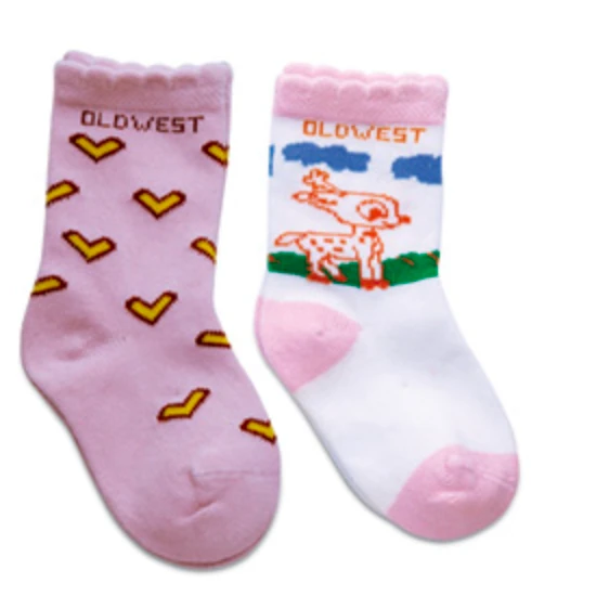 Old West C10004 Girls Socks Multi (2 Pack With One Of Each Design Pictured) 3 Old West C10004 Girls Socks Multi (2 Pack With One Of Each Design Pictured)