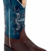 Children's Old West BSC1914 Chocolate W/Blue Upper Square Toe Boot 2 Children's Old West BSC1914 Chocolate W/Blue Upper Square Toe Boot -Western Cowboy Clothing ScreenShot2020 12 02at11.39.49PM