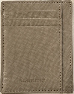 Albrint PF04 Grey Crosshatch Texture Front Pocket Wallet
