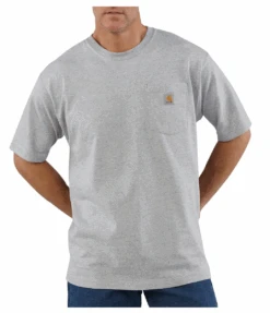 Carhartt K87-HGY Heather Gray Workwear Short Sleeve Pocket T-Shirt