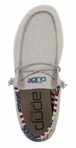 Men's Hey Dude 40001-1K1 Wally Off White Patriotic Shoe (also Has Women's And Youth Sizes) -Western Cowboy Clothing ScreenShot2022 06 11at9.08.08AM
