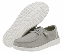 Women's Hey Dude 121413327 Wendy Chambray Braid Grey Shoe *CLOSEOUT*