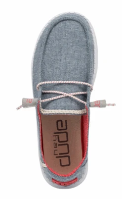 Women's Hey Dude 121415704 Wendy Chambray Braid Indigo Shoe *CLOSEOUT* -Western Cowboy Clothing ScreenShot2022 06 21at6.25.58PM