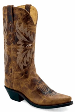 Women's Old West LF1610 Burnt Tan Snip Toe Boot