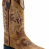 Youth Old West BSY1979 Burnt Tan Wide Square Toe Boot 1 Youth Old West BSY1979 Burnt Tan Wide Square Toe Boot -Western Cowboy Clothing ScreenShot2022 06 22at8.49.24PM