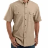 Carhartt 104369-256 Dark Tan Chambray Loose Fit Mid-weight Chambray Short Sleeve Shirt -Western Cowboy Clothing ScreenShot2022 06 27at9.18.29PM
