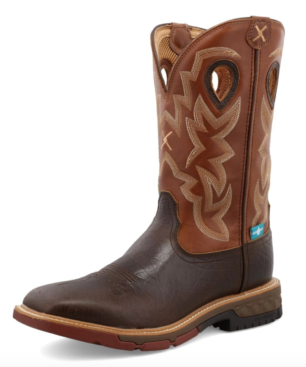 Twisted X MXBW002 Men's 12" Smokey Chocolate & Spice Waterproof Western With CellStretch® Work Boot 3 Twisted X MXBW002 Men's 12" Smokey Chocolate & Spice Waterproof Western With CellStretch® Work Boot