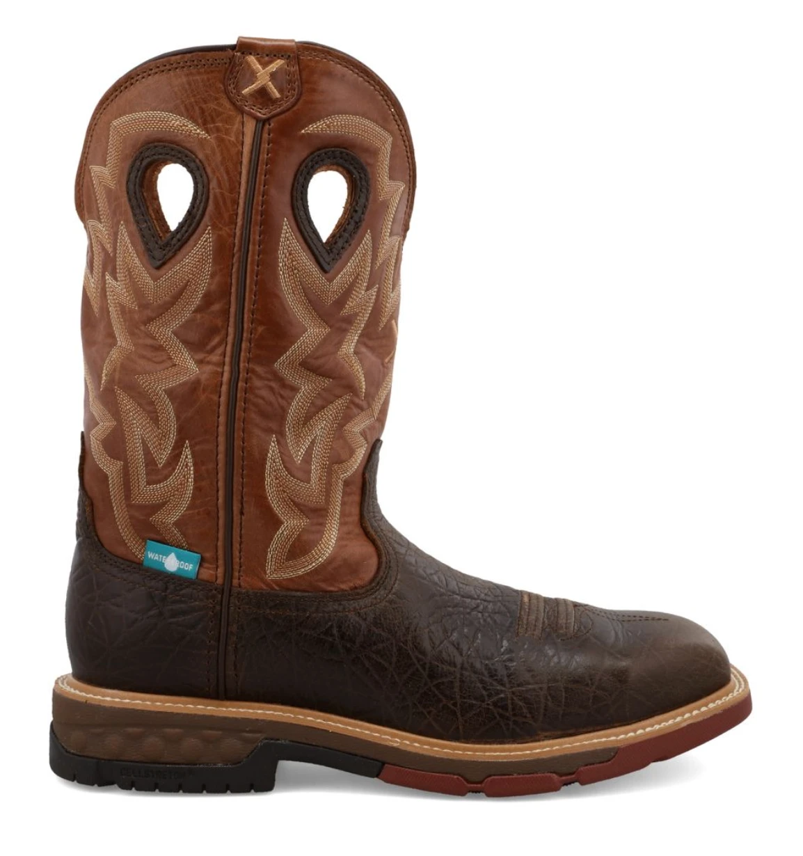 Twisted X MXBAW02 Men's 12" Smokey Chocolate & Spice Waterproof Alloy Toe Western With CellStretch® Work Boot 4 Twisted X MXBAW02 Men's 12" Smokey Chocolate & Spice Waterproof Alloy Toe Western With CellStretch® Work Boot - Image 2